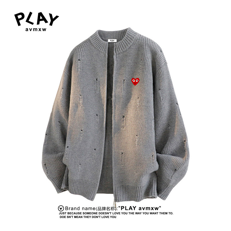 PLAYAVMXW休闲时尚破洞针织衫