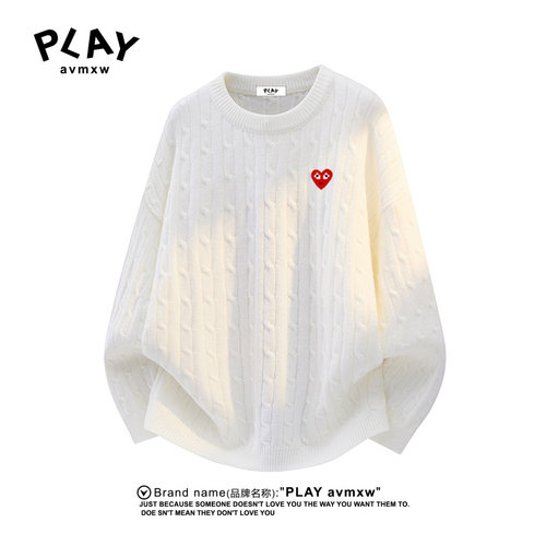 PLAYAVMXW慵懒风爱心情侣针织衫