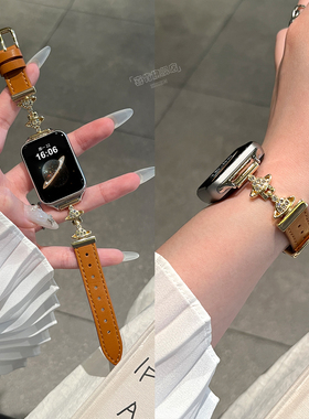 【西太后土星】适用小米手环9Pro表带8Pro手腕带红米Watch6手表带RedmiWatch5秋冬新款红米4高级感女款皮质