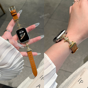 红米4高级感女款 适用小米手环9Pro表带8Pro手腕带红米Watch6手表带RedmiWatch5秋冬新款 皮质 西太后土星