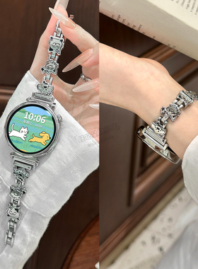 【猫狗总动员】华为GT6表带GT5手表41mm可爱腕带GT3智能金属链条高端watch3创意小众GT4Pro原装正品专用官方