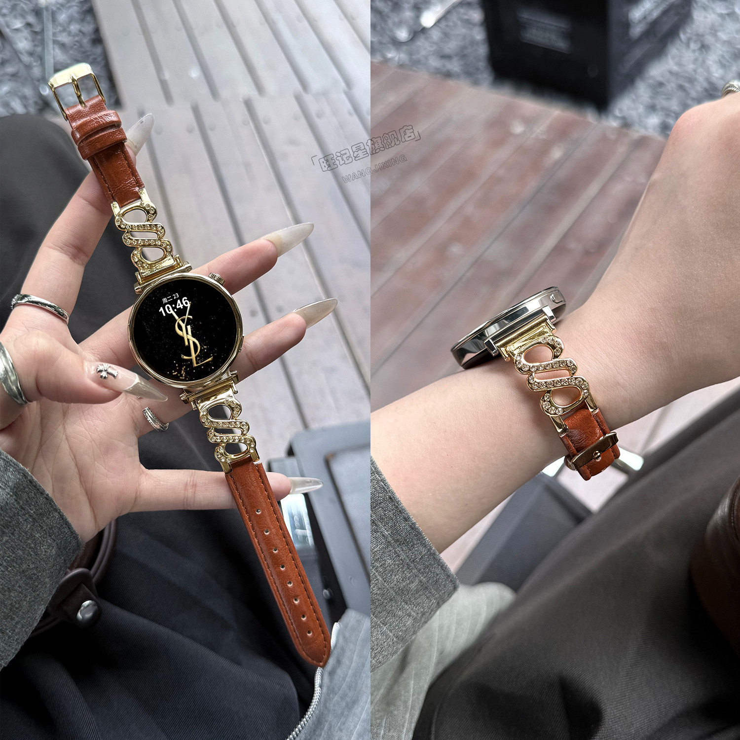 【双S闪钻】适用华为GT6表带手表GT5新款watchgt5智能GT5pro金属镶钻41mm真皮GT4小众精致GT3女款GT2秋冬爆款