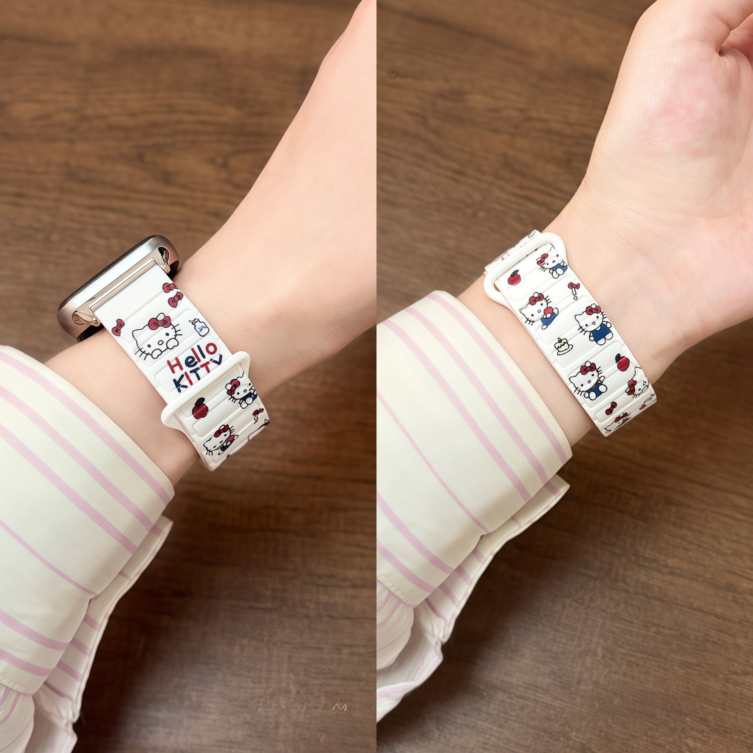 【彩绘Kitty】适用小米手环9Pro表带8pro手表磁吸硅胶新款女高级感智能运动红米watch6高颜值5夏天4透气创意