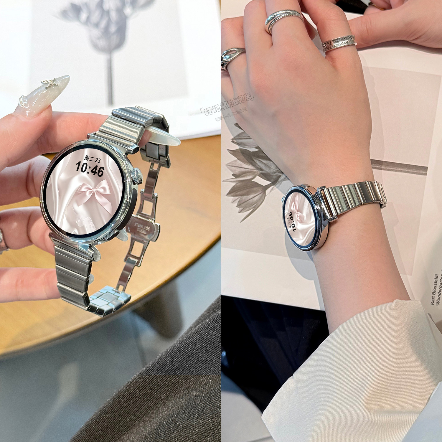 【一株小蛮腰】适用华为GT6表带手表GT5新款watchgt5智能GT5pro小蛮腰钢带41mmGT4蝴蝶扣高级感GT3夏季女款