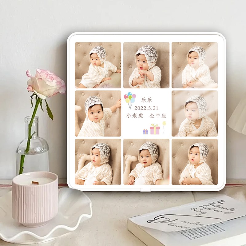 四六九宫格相框宝宝儿童摆台定制挂墙全家福洗水晶相片创意照