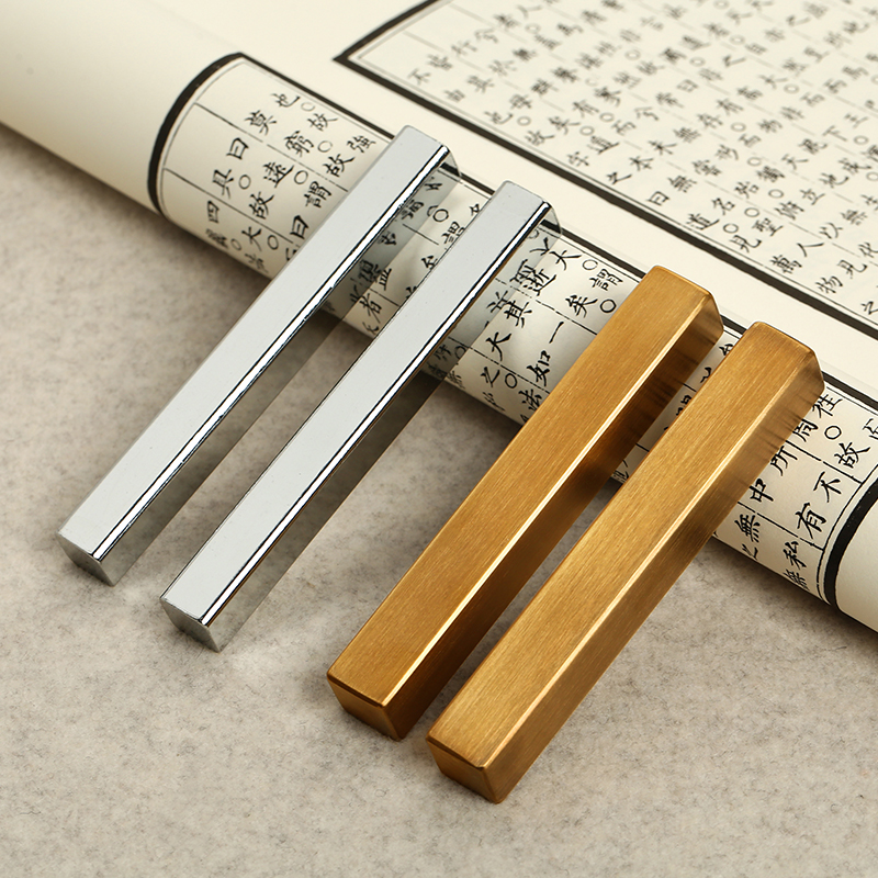 黄铜对镇长形镇纸镇尺大号文镇摆件礼品把玩铜器摆件