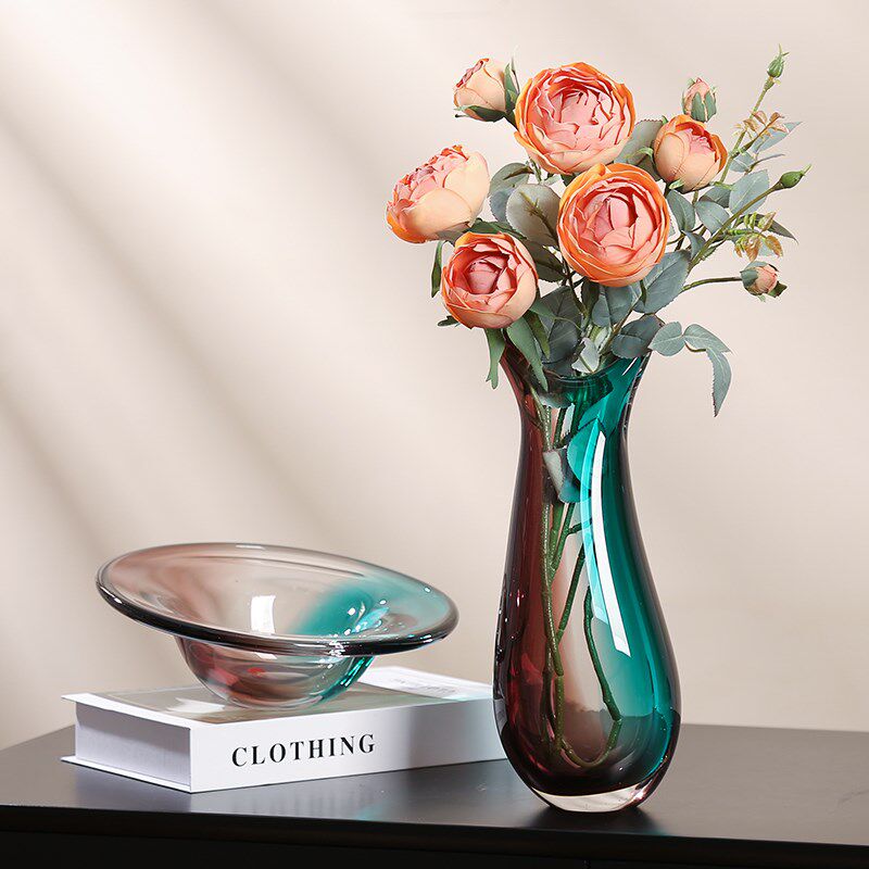 琉璃彩色瓶果盘装现代艺术客厅茶几电视柜水培器装饰,家居饰品,花瓶,淘宝优惠券,粉丝福利购,淘宝优惠卷