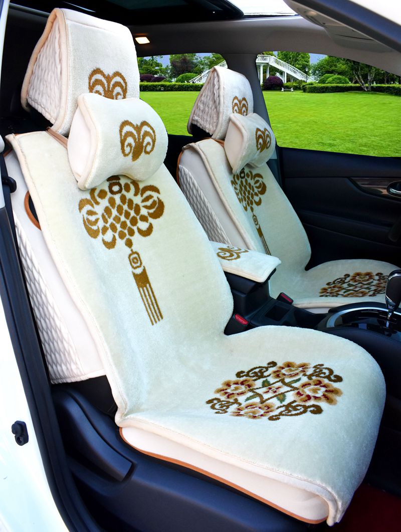 仿羊毛四季汽车坐垫藏毯式座垫通用全包围地毯羊绒车垫冬季毛绒