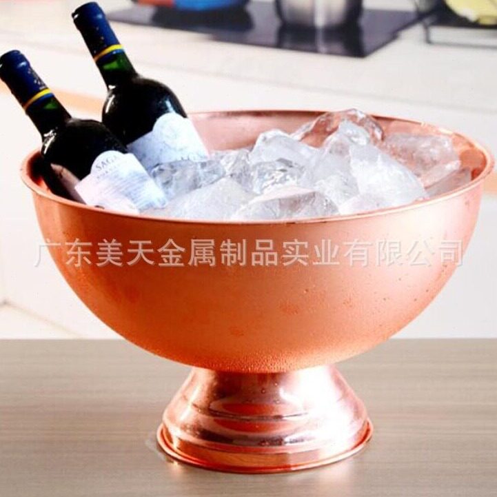 直销不锈钢冰桶 304酒吧香槟碗大号锤点鸡尾酒冰镇桶KTV酒吧冰酒