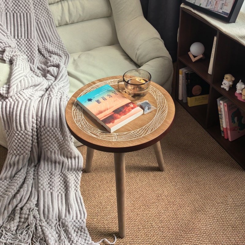 复古实木沙发边几客厅茶几可移动