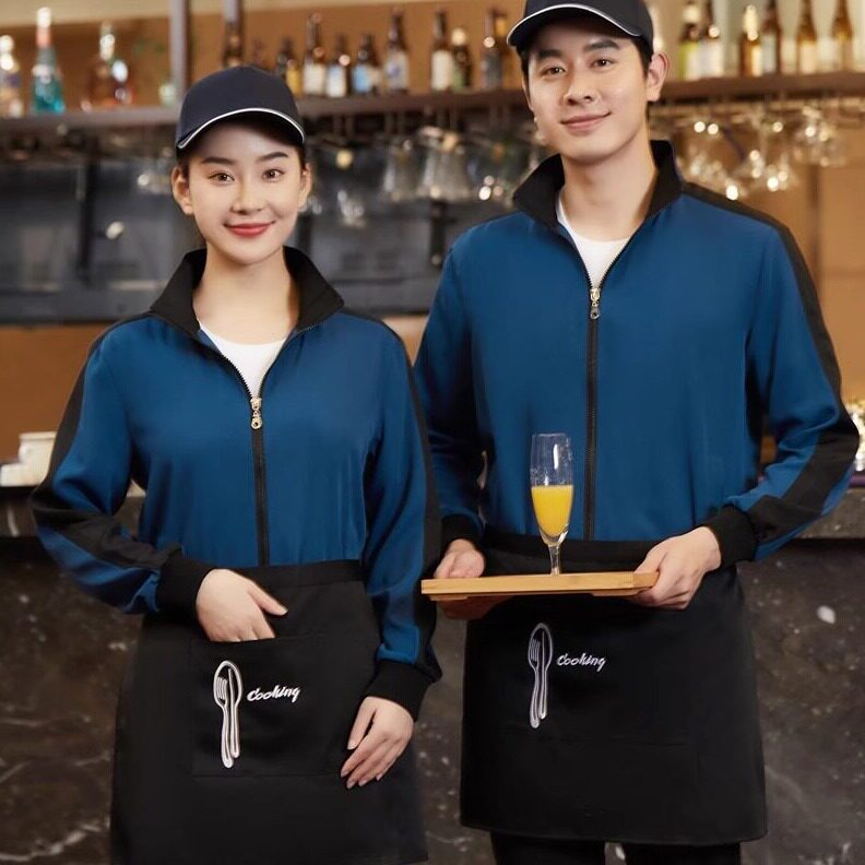 直销服务员服女长袖餐厅酒店餐饮加厚工装火锅饭店秋冬可印字服装