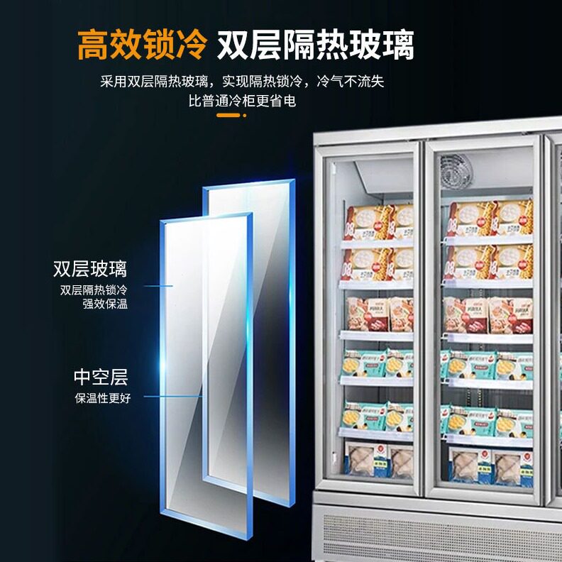 直销商用立式冰柜双门冷柜酒吧冷藏展示柜四门商用冰箱超市三门饮