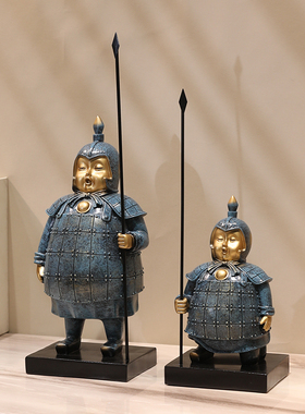 新中式兵马俑办公桌空调上装饰品角几摆件西安旅游文化用品工艺品