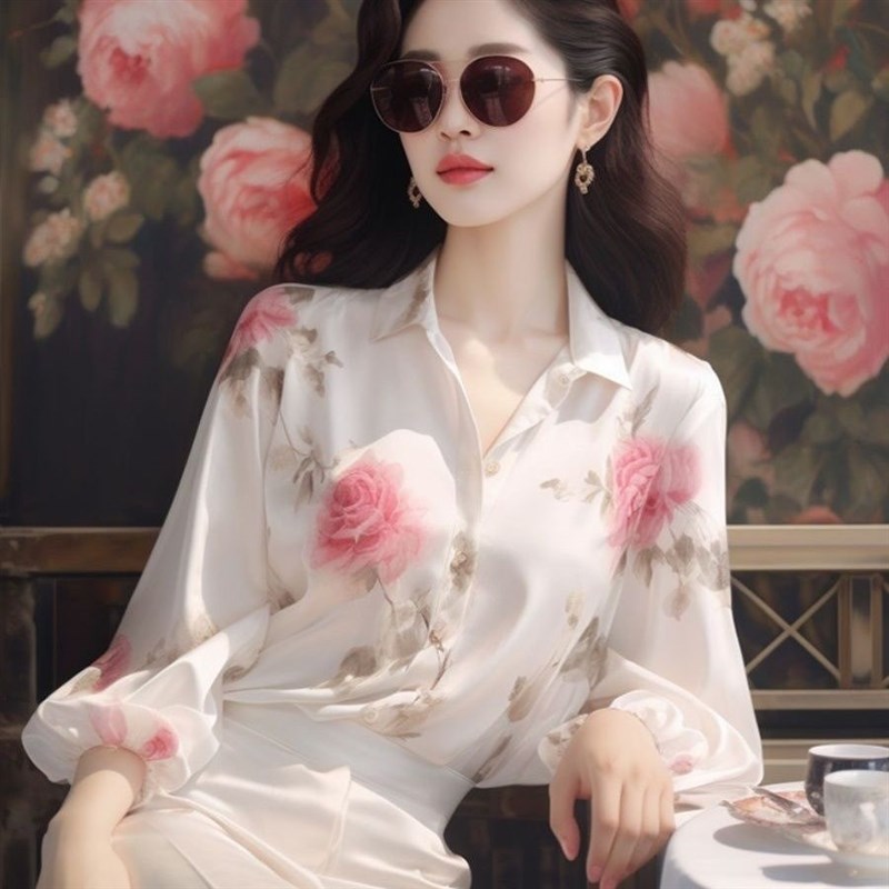 法式碎花雪纺超仙的衬衫女夏季新款温柔甜美百搭别致防晒外套上衣