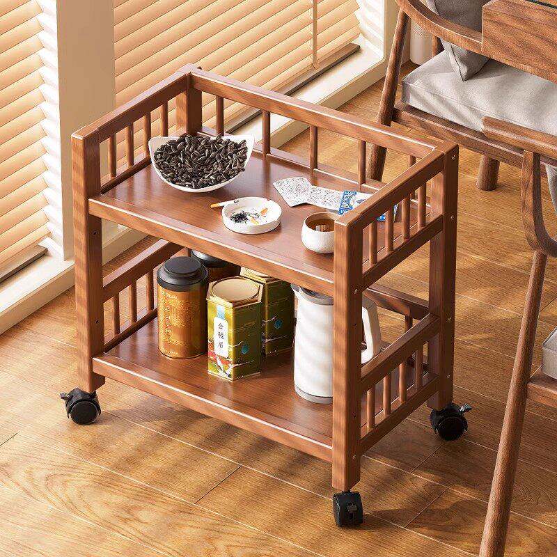 掼蛋麻将桌茶几茶水架带轮可移动茶台棋牌室多功能收纳置物架2025