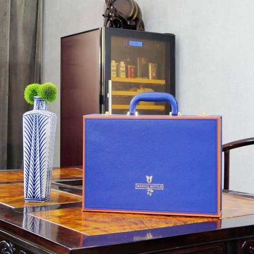 红酒包装礼盒空盒双支装皮盒葡萄酒礼盒高档箱礼品红酒瓶两只盒子