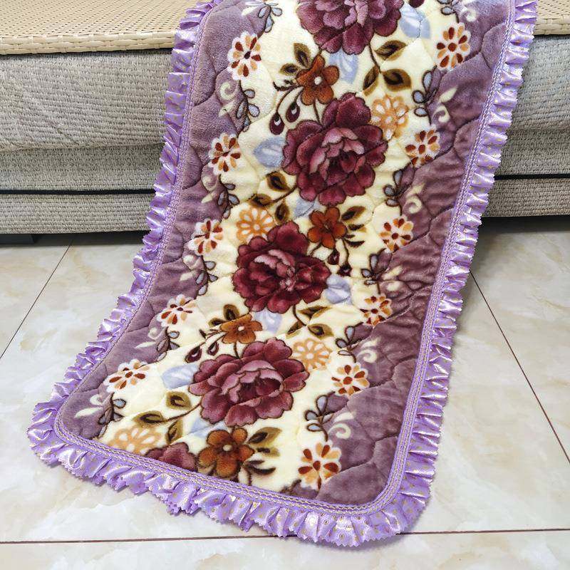 四季通用红木加厚三人座毛绒棉垫中式花边沙发垫实木椅子垫防滑冬