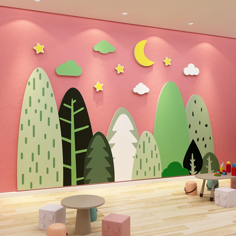 幼儿园墙面装饰环创主题成品文化大厅形象环境布置材料托管班贴画
