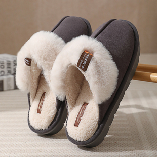 棉拖鞋男冬季室内居家防滑厚保暖不掉毛绒软底情侣冬季Z棉拖鞋男