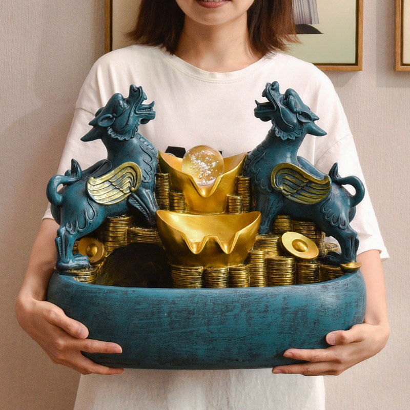 招财金蟾貔貅镇宅流水摆件客厅办公室桌面装饰开业乔迁新居礼物