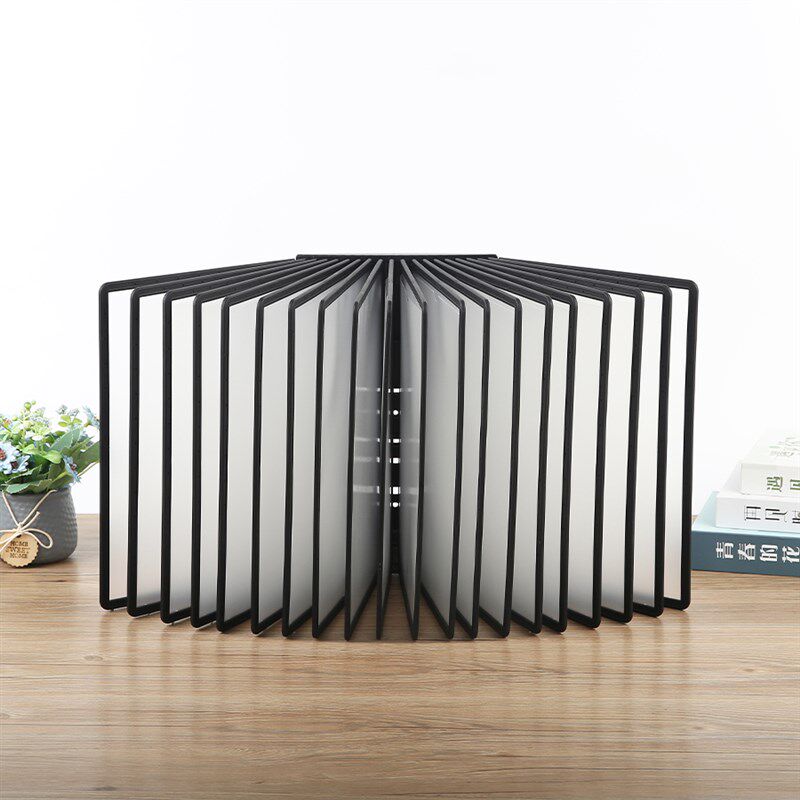 黑色A4翻页食谱架桌面多页酒水牌展示架宣传菜单价格牌活页文件夹