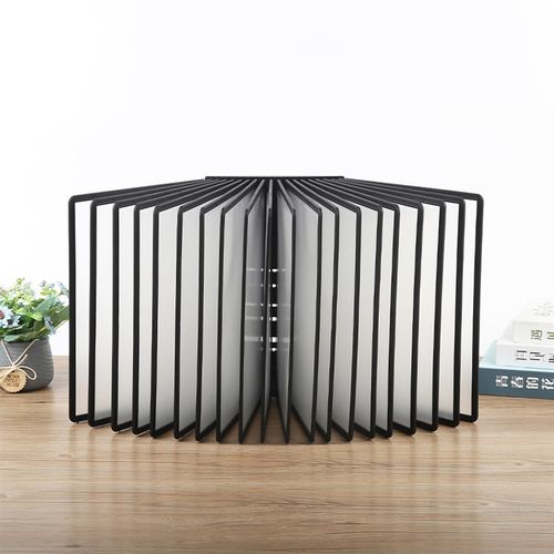 黑色A4翻页食谱架桌面多页酒水牌展示架宣传菜单价格牌活页文件夹