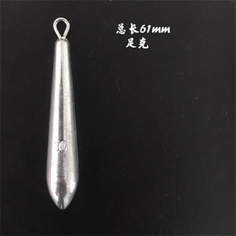 足克细长形柳叶铅坠精品海钓抛竿远投加长降阻拉流锚鱼水滴形铅坠