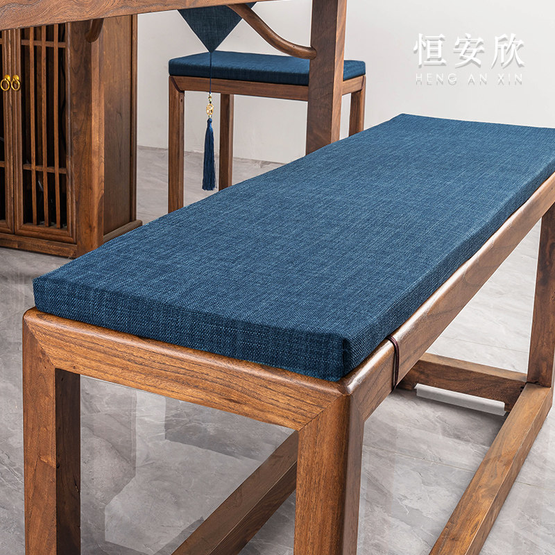 中式长凳坐垫红木长条凳子软垫实木长凳子加厚垫定制茶室椅垫坐垫