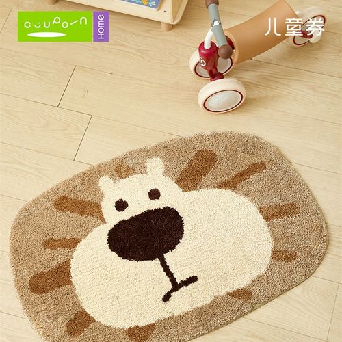 儿童券卡通超柔毛绒地毯吸水加厚浴室地垫卧室床边毯儿童房爬行垫