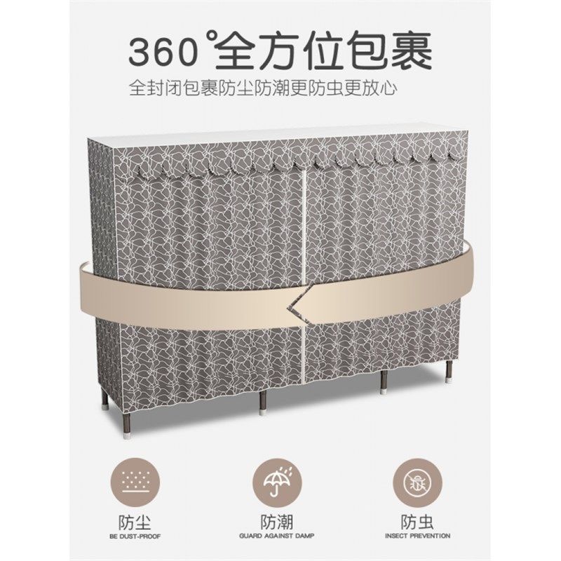 衣柜家用卧室简易组装布衣柜出租房用26MM钢管加粗加厚小户型收纳