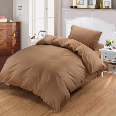 被套纯棉单件150x215单人加长被罩男全棉1.5x2.0咖啡色1.5x2.15米