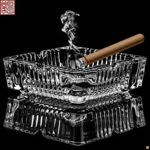 加厚经典玻璃烟灰缸特大号KTV洒店餐厅客厅用烟缸房间通透性超好