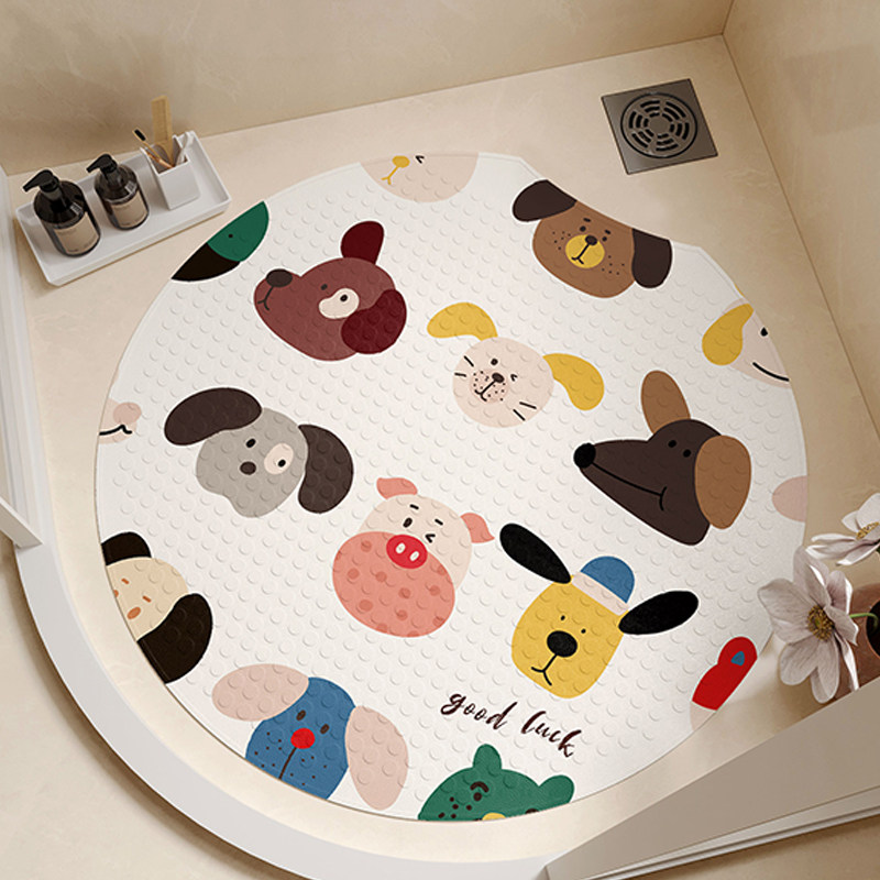 浴室地垫卫生间儿童淋浴r房免洗防滑地垫圆形吸盘家用洗澡防摔垫