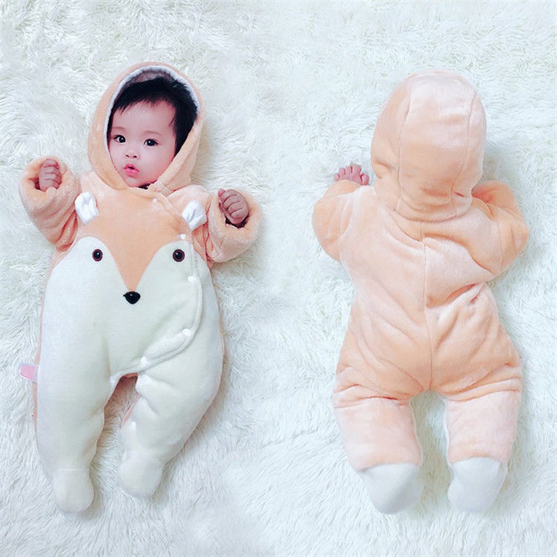 ins婴儿冬季加厚连体衣外出爬爬服新生儿长袖包S屁衣秋冬连脚哈衣