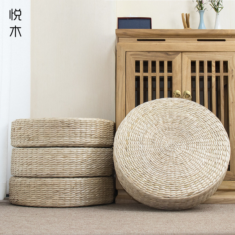 蒲团草编加厚榻榻米坐垫禅修垫打坐拜佛垫瑜伽垫圆形阳台飘窗坐墩