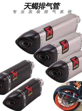 适用于Z900摩托跑车ninja400 250K8K9 R6 GSX250改装天蝎排气管