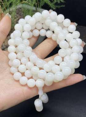 天然贝壳全玉化佛珠108手串项链