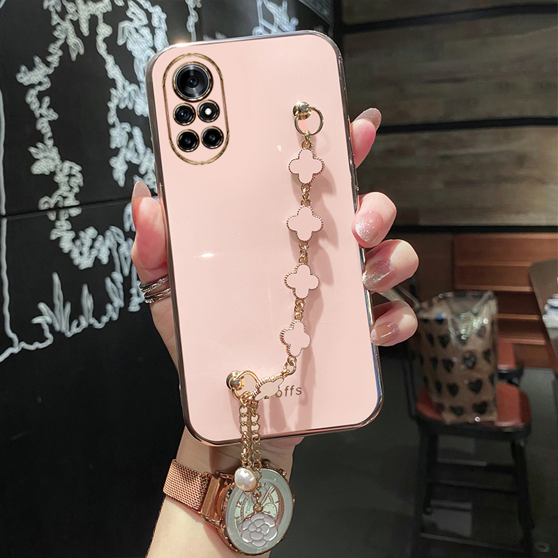 华为nova8硅胶网红四叶草手链条