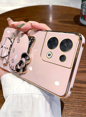 适用opporeno9pro十手机壳oppo保护reno9por硅胶套5G带补妆镜opreno全包防摔软opporeon女新款proplus可爱加