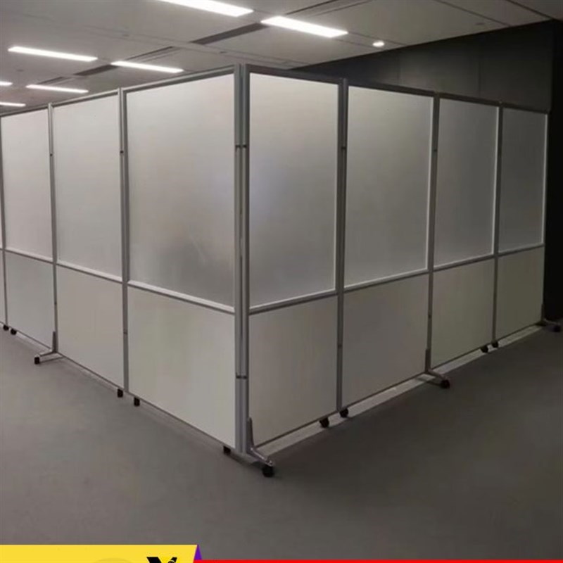 办公室活动屏风隔断墙可折叠移动车间工厂亚克力透明挡板有机玻璃
