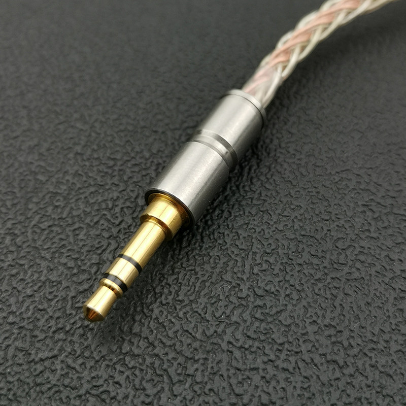 耳机升级线八股mmcx插头透明镀银无氧铜线混编织diy发烧音频线材