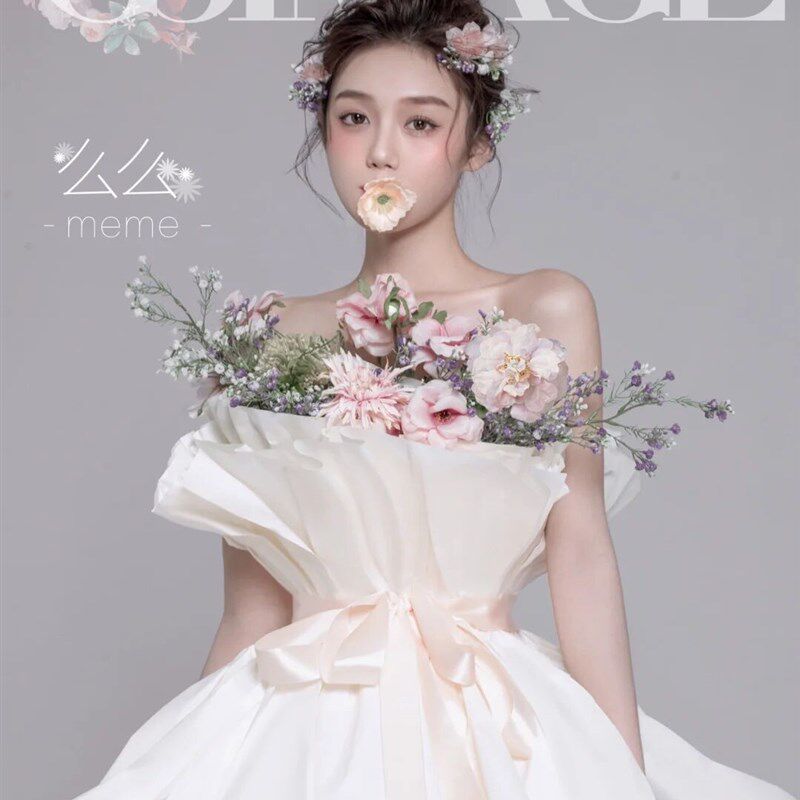 新款儿童摄影服装大女孩花束主题服饰影楼宝宝拍照花朵花束道具