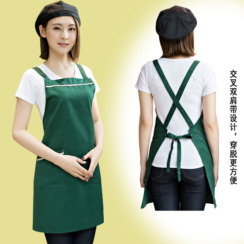 韩版时尚a广告围裙定制logo印字超市水果咖啡店火锅店工作服围腰