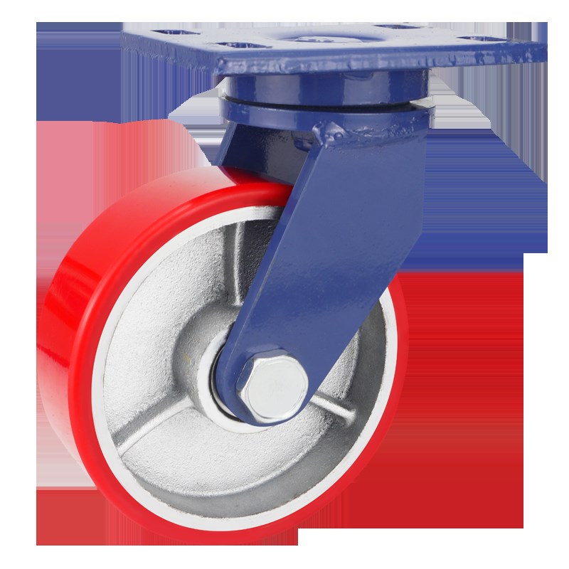 新睿超重型脚轮4寸5寸6寸8寸万向轮铁芯PU轮聚氨酯脚轮载重1吨