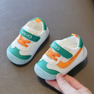 宝宝学步鞋网鞋春季婴儿鞋透气网面女宝鞋子0一2岁半男婴幼儿单鞋