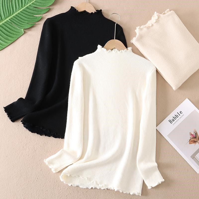 加厚一体绒冬季保暖百搭半高领木耳边套头毛衣女纯色打底线衣 WA4,女装/女士精品,毛针织衫,淘宝优惠券,粉丝福利购,淘宝优惠卷