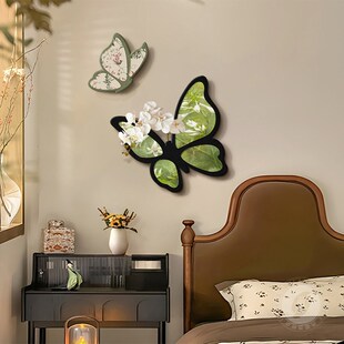 中古风电视背景墙装饰画法式蝴蝶餐厅墙面挂件高级感客厅卧室壁画