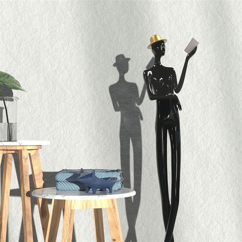 抽象大型落地人像雕塑装饰大摆件样板间软装看书人物雕塑艺术品