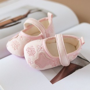 子公主6到12个月布鞋 春秋婴幼儿鞋 学步透气8 女宝宝单鞋 婴儿软底鞋