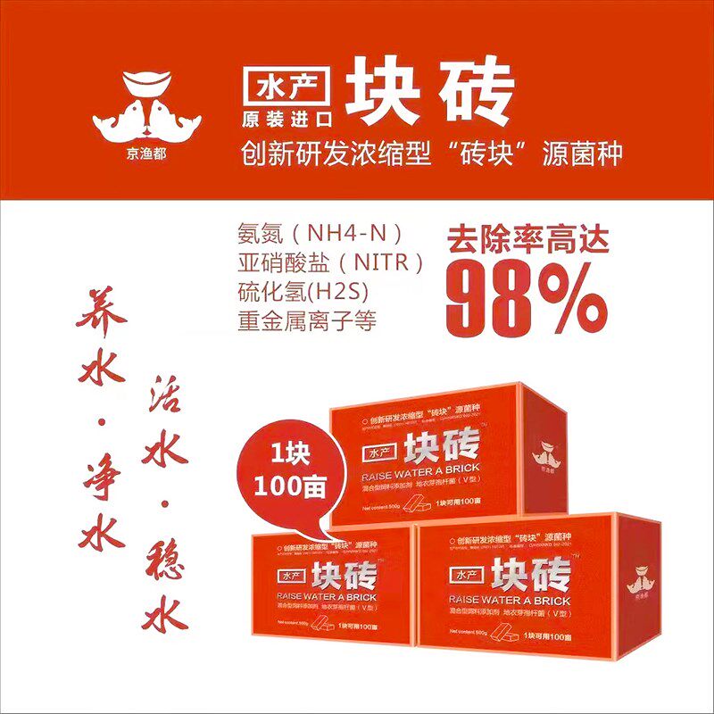 一块砖水产养殖专用复合乳酸菌枯草芽孢杆菌鱼虾蟹塘EM菌种肥水调